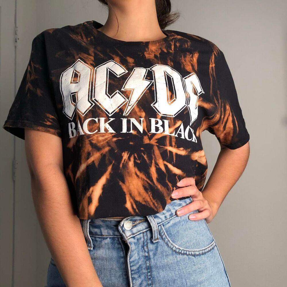 AC/DC Bleached Cropped Tee